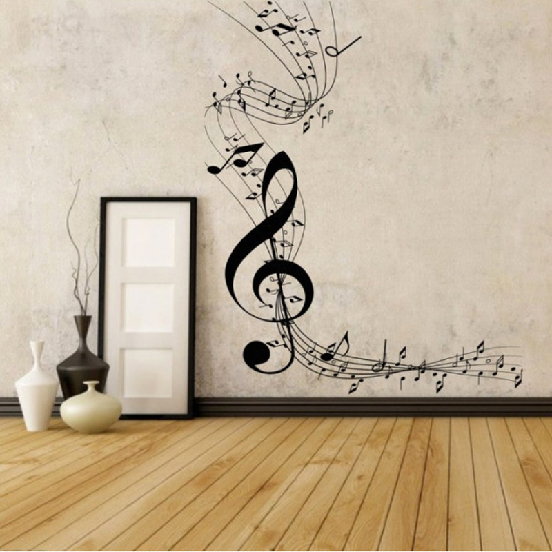 Αυτοκόλλητο τοίχου με Μουσική με κλειδί του σολ